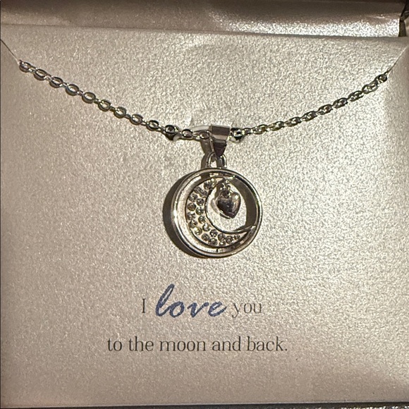 Silver Expressions Moon and Back Pendant Necklace - Picture 2 of 2